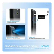 Fechadura Biométrica 6in1 - Digital/Facial/Senha/Cartão/App/Chave | Instalação Fácil | Compatível Tuya