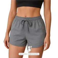 Kit 2 Shorts Canelado Shortinho Feminino Soltinho Curto Canelado Básico Short Casual Academia Confortável P ao GG