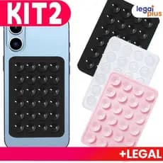 KIT 2 Suporte de Silicone Ventosas para Celular Fixação em Espelhos e Superfícies Lisas Envio Rapido