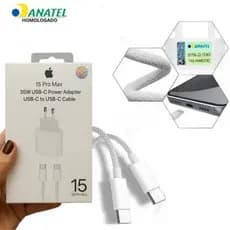 Carregador de Tomada + Cabo 1 Metro – Variantes Lightning e Tipo-C