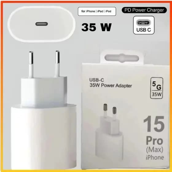 Kit 5 10 e 20 pcs Fonte Turbo Tipo C Para iPhone Tipo-c Adaptador Caixinha Tomada Fonte Tipo C 25W OU 35W