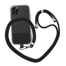 KIT 3 Peças Cordão Universal de Nylon Para Smartphone Celular - Alça Macia de Pescoço e Pulso - Entrega Pronto so preto