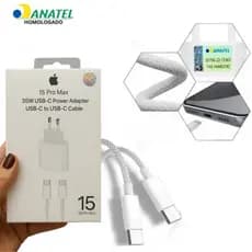 Kit 5 10 e 20 pcs Carregamento Turbo 35W de Tomada com Cabo 1m | Lightning (iPhone 5 ao 14) ou Tipo-C (iPhone 15 ao 17)