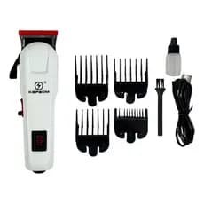 Máquina Cortadora de Cabelo Profissional Recarregável KA-3939 Barba e Acabamento