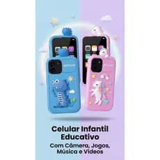 Celular Para Crianças Com Câmera Jogos Música Vídeos Touch Brinquedo Educativo Infantil Câmera infantil Digital