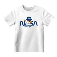camiseta infantil unissex em algodão gola redonda