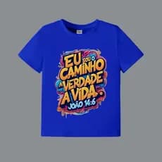 Camiseta Infantil Masculino Menino Verão Vários Modelos e Cores Eu Sou o Caminho