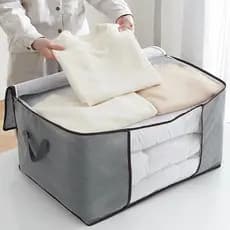 Caixa Saco Organizador Cobertor Casaco Guarda Roupa Ecológico Anti Poeira Umidade Insetos Multiuso