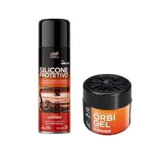 kit 1 silicone protetivo summer 300ml + 1 orbigel summer 55g aroma perfeito para seu carro