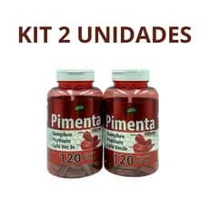2 UN Pimenta Slin - Termogênico 100% Natural - 120 Cápsulas de 500 mg