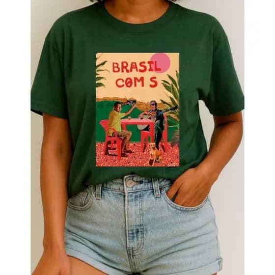 Camiseta Brasil com S - Arte Raiz Brasileira