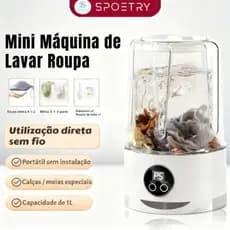 Mini Máquina de Lavar Roupa  Portátil Lavadora Compacta para Roupas Íntimas e Bebê Automática 1000ml