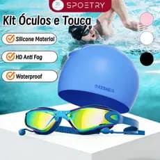 Kit de natação Óculos de natação chapéus de natação Óculos de natação ajustáveis para adultos à prova de água e nevoeiro