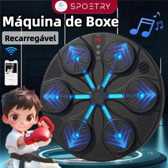 Máquina de Boxe Inteligente Música em Casa Bluetooth Recarregável Treine Soco Agilidade Exercício Físico