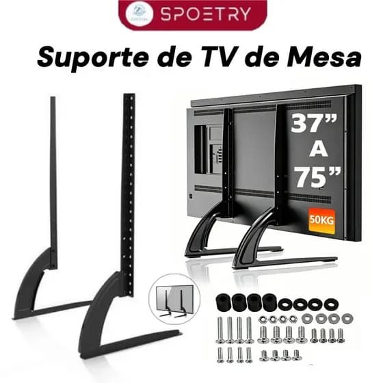 SPOETRY Suporte para TV  de Mesa Universal 26-75” Suporte De Mesa Para Tv/monitor De Suporta até 50kg