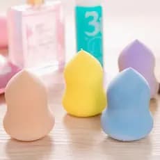 3 Peças de Esponjas de Maquiagem - Puffs Multiformatos (Gota e Cabaça) para Uso Úmido e Seco, Não Absorventes, Ideais pa