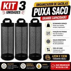 Organizador de Sacolas Puxa Saco Porta Sacolas Dispenser Para Sacolas Plásticas Cozinha Lavanderia Parede Grande