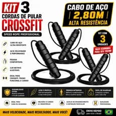 Corda De Pular Crossfit Profissional Cabo De Aço 2,80m Ajustável Speed Rope Treino Funcional Academia