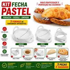Kit Forma Fecha Pastel 3 Tamanhos Faz Pastel Fogazza Risole Empada Molde Modelador Cozinha