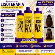 Progressiva Sem Formol Lisoterapia 1L Alisamento Capilar Profissional Redução de Volume Tratamento Anti Frizz Brilho
