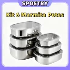 Kit 6 Pote Inox Tampa Pote hermetico 1100/1400ML Marmita Mantenha os alimentos frescos refrigerador