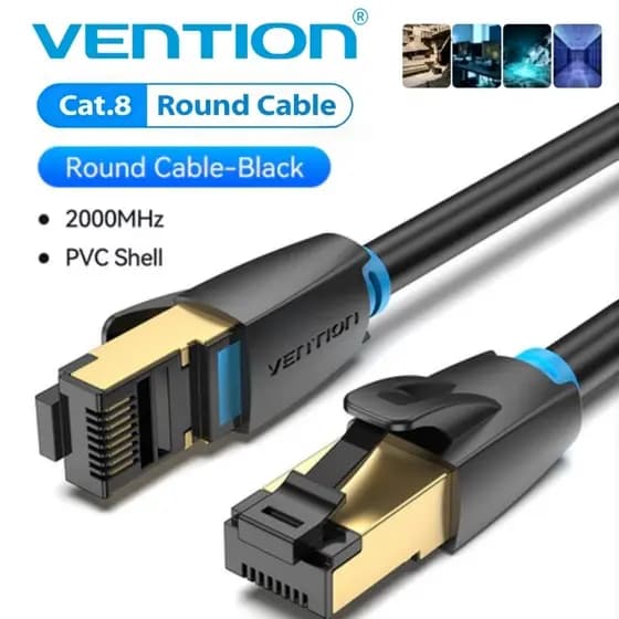 Vention Cabo Ethernet Cat8 40 Gbps Super Speed SFTP Lan De Rede Banhado A Ouro Conector RJ45 Patch Cord Para Modem Lapto