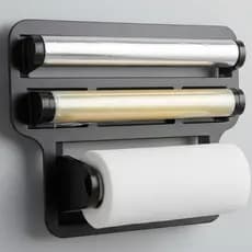 Porta Papel Toalha Triplo Suporte Preto Rolos Para Cozinha
