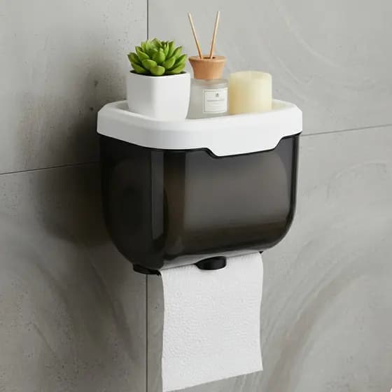 Suporte Papel Higiênico Preto Parede Prova D 'Água Colável