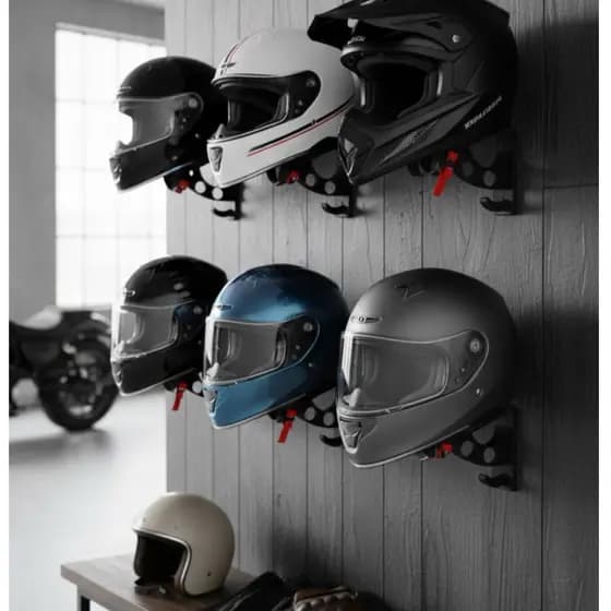 Kit Com 06 Suporte De Capacete Para Pendurar Gancho Chave Moto Preto