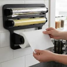 Porta Papel Toalha Triplo Suporte Rolos Para Cozinha 4 em 1