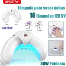 Cabine De Unha Profissional 18 LEDs 36W LED/UV Gel Unha Dobrável