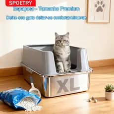 Banheiro Gato Fechado Caixa De Areia Fechada Grande Aço Inox Prata
