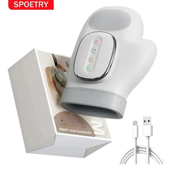 SPOETRY Massageador De Mão Elétrico Sem Fio Com Vibração E Calor Compressão De Ar Dedo Para Alívio Da Dor Artrite