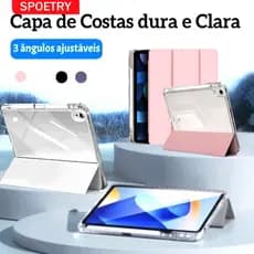 Capa de Proteção para tablets iPad/Air Design Transparente Resistente a Quedas e Suporte Tri-Fold Dobrável