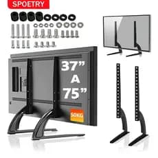 SPOETRY Suporte TV Lorben Base Mesa Rack 37 a 75 Polegadas Suporta até 50kg