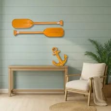 Decoração De Praia Kit 2 Remos + Âncora Quadro Decorativo Artesanal Decoração de Parede Sala de estar Quarto