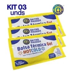 Bolsa Térmica Gel Qunte/Frio Flexível Orthopauher - Kit c/03 Unds