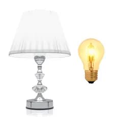 Abajur de Mesa Cristal Cupula Abajur Para Quarto 3 Níveis de Intensidade Toque na Base