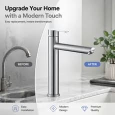Torneira para banheiro  inox metal bancada Torneira fria simples para lavatório