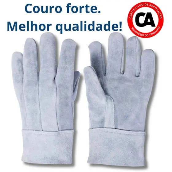 Luva de raspa couro raspa forte punho 7 Cano Curto Pedreiro Solda