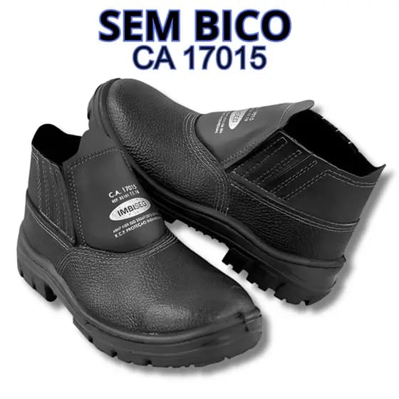 Bota Botina unissex Segurança Imbiseg  Pedreiro Obra Sem Bico CA 17015