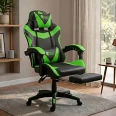 Cadeira Gamer Escritório Gamer Ergonômica Reclinável Apoio de Pescoço e Descanso de Pernas
