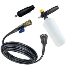 Kit Mangueira Nylon Registro Engate Rápido com Snow Foam Lavadora Electrolux/ Vonder/Wap/Lavor/Tekna