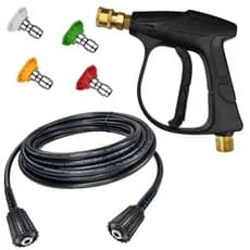 Bico Curto + Mangueira de Engate Rápido c/ Pistola p/ Lavadoras Wap Bravo, Vonder, Lavor, Electrolux
