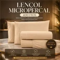 Kit Jogo de Lençol King, Queen, Casal e Solteiro Micropercal 400 Fios Ponto Palito Toque Macio 3 Pçs