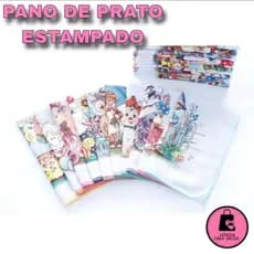 Kit Pano de Prato Guardanapo Grande Com Viés Estampado 100% Algodão 10 Un
