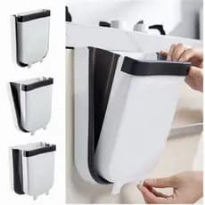 Lixeira Cozinha Retrátil Dobrável Silicone Multiuso Pendurar 17x14x5