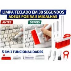 Escova de Limpeza 5 em 1 Multifuncional – Ideal para Teclado, Celular, Fone e Eletrônicos