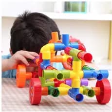 Brinquedo de Montar  para Bebê - Blocos Plásticos Coloridos Educativos