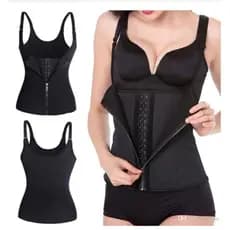Cinta Modeladora Feminina com Zíper - Cintura Dupla de Compressão Ajustável para Redução Abdominal e Suporte com Alça
